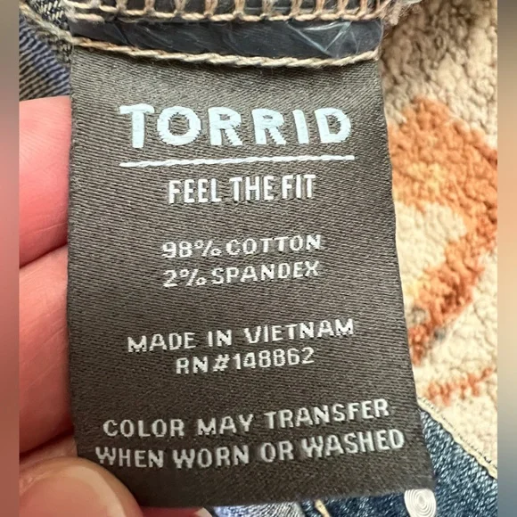 Torrid Distressed Jean Jacket NWOT Size 2 - Picture 14 of 14